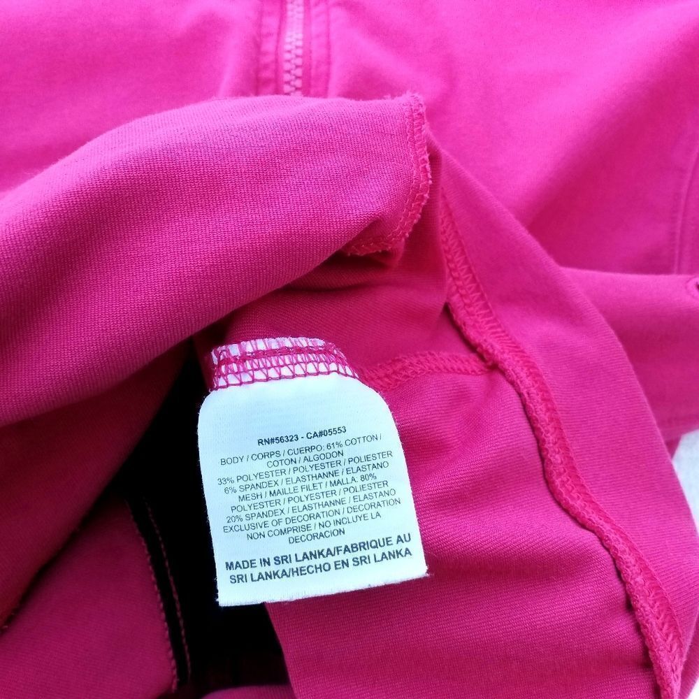 Nike Dry Fit Full Zip Running Jacket Fitness Hot Pink Black Mesh Stripe Size M - Picture 8 of 10